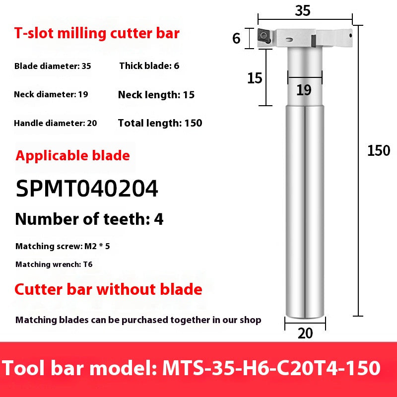 2064-T-slot milling cutter rod CNC slotting HTS three-edged machining center numerical control T-slot milling cutter rod thickness 6 8 10 12 Shandong Denso Pricision Tools Co.,Ltd.